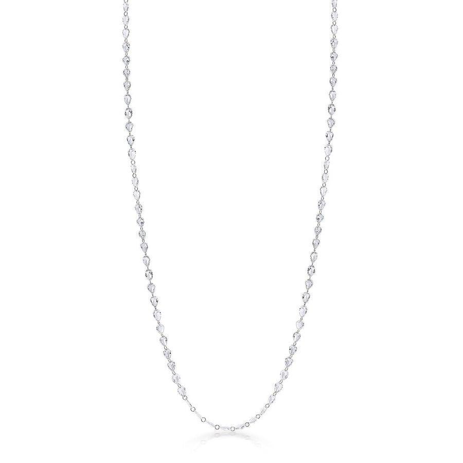 Modern PANIM Diamond Rose cut 5.21Cts Necklace in 18K White Gold For Sale