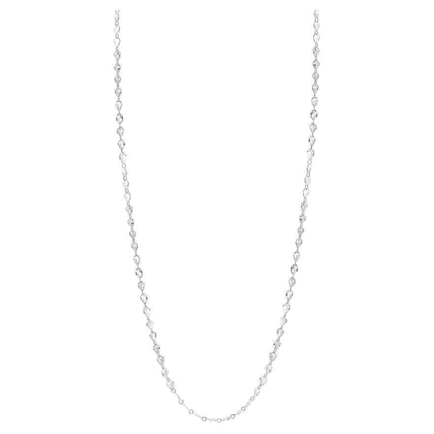PANIM Diamond Rose cut 5.21Cts Necklace in 18K White Gold For Sale