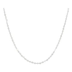 PANIM 6.70 Carat Rosecut Diamond Floating Choker Chain Necklace in 18KWhiteGold