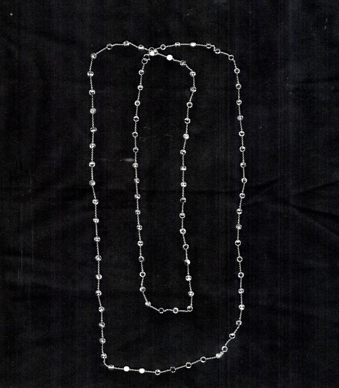 PANIM  Diamant-Rosenschnitt 18k Weißgold Halskette (Rosenschliff) im Angebot