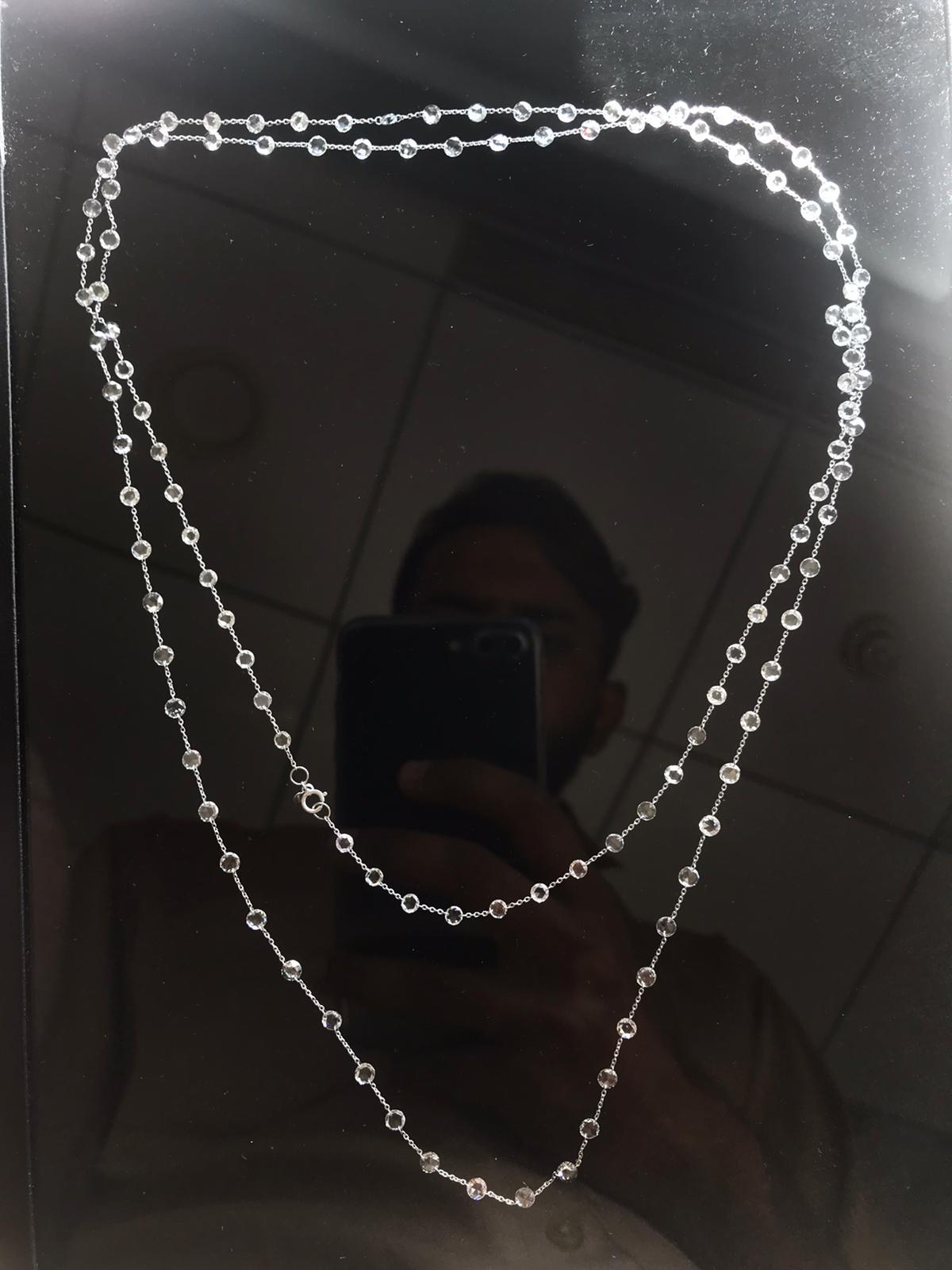 PANIM  Diamant-Rosenschnitt 18k Weißgold Halskette im Zustand „Neu“ im Angebot in Tsim Sha Tsui, Hong Kong