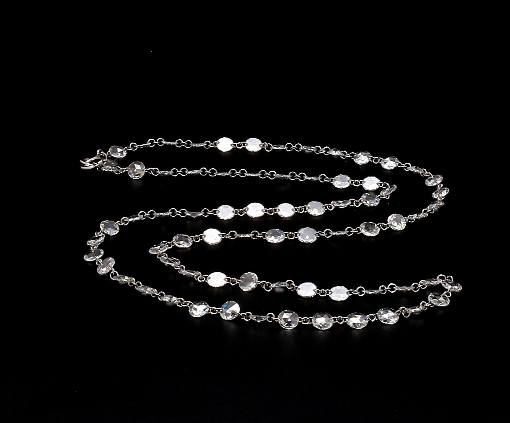 PANIM Diamond Rosecut 18k White Gold Choker Necklace For Sale 4