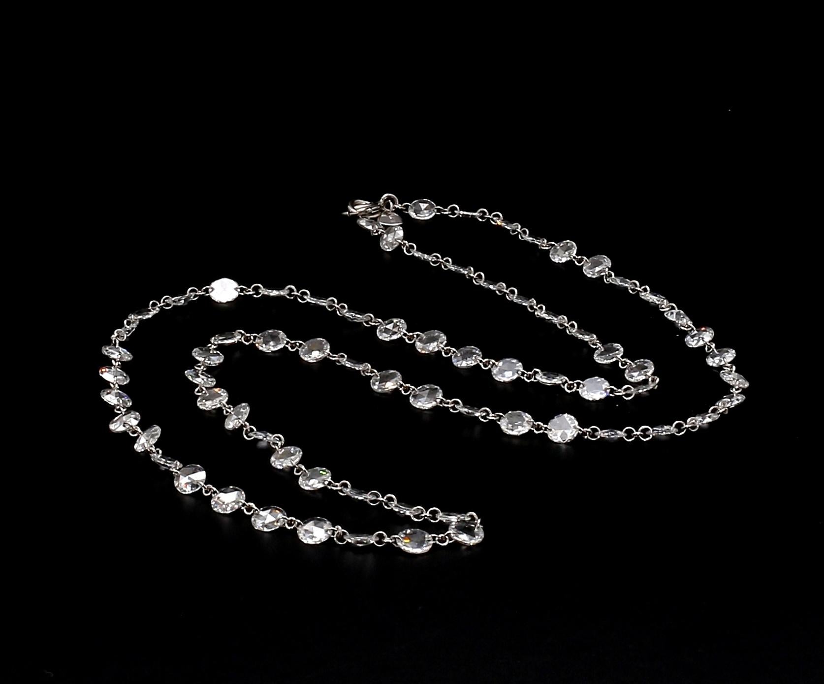 PANIM Diamond Rosecut 18k White Gold Choker Necklace For Sale 5