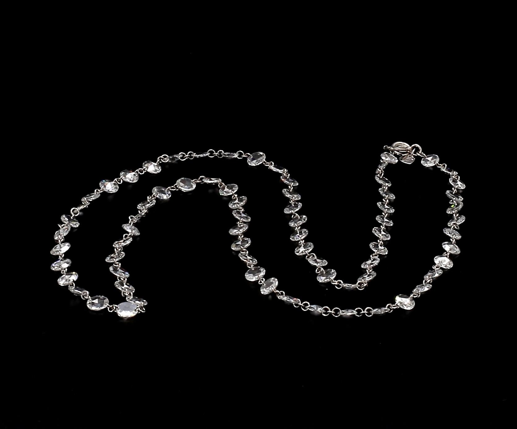 PANIM Diamond Rosecut 18k White Gold Choker Necklace For Sale 6