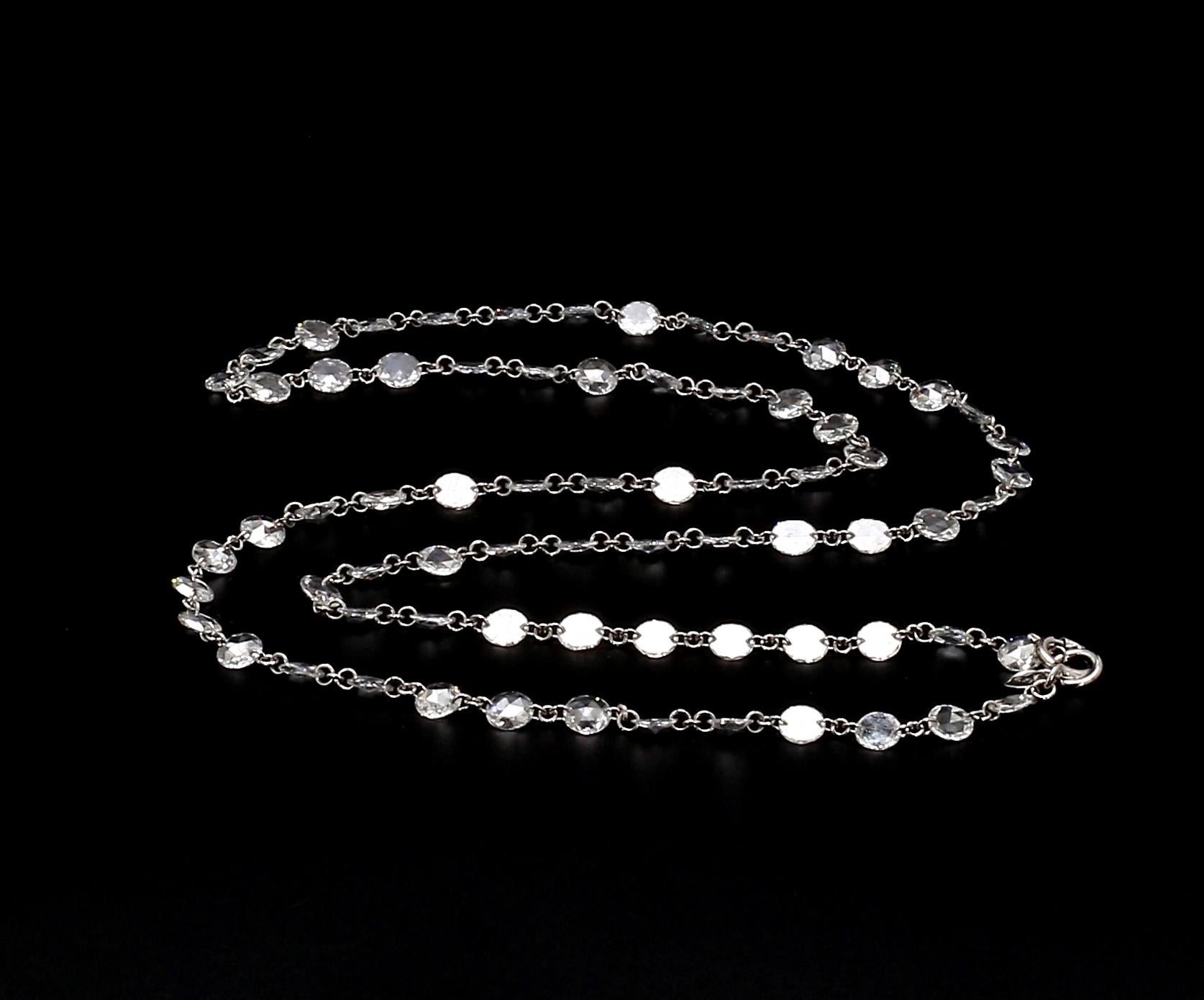 PANIM Diamond Rosecut 18k White Gold Choker Necklace For Sale 7