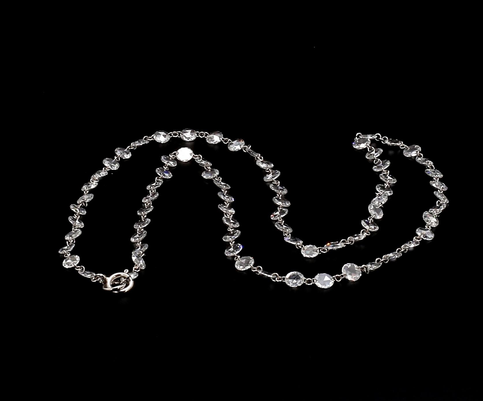 PANIM Diamond Rosecut 18k White Gold Choker Necklace For Sale 8