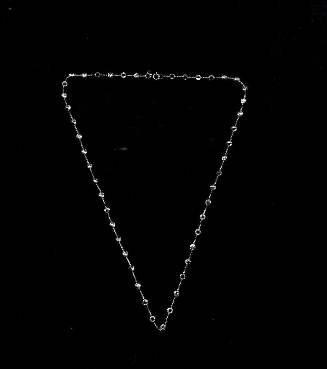 PANIM  Diamant-Halskette aus 18 Karat Weißgold mit Rosenschliff (Moderne) im Angebot
