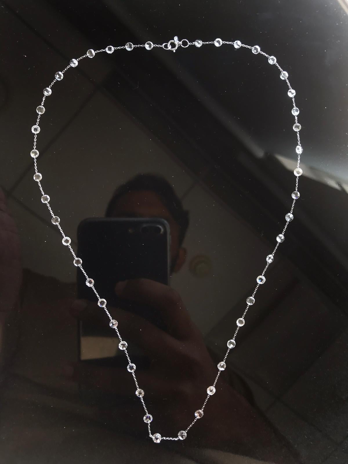 PANIM  Diamant-Halskette aus 18 Karat Weißgold mit Rosenschliff Damen im Angebot