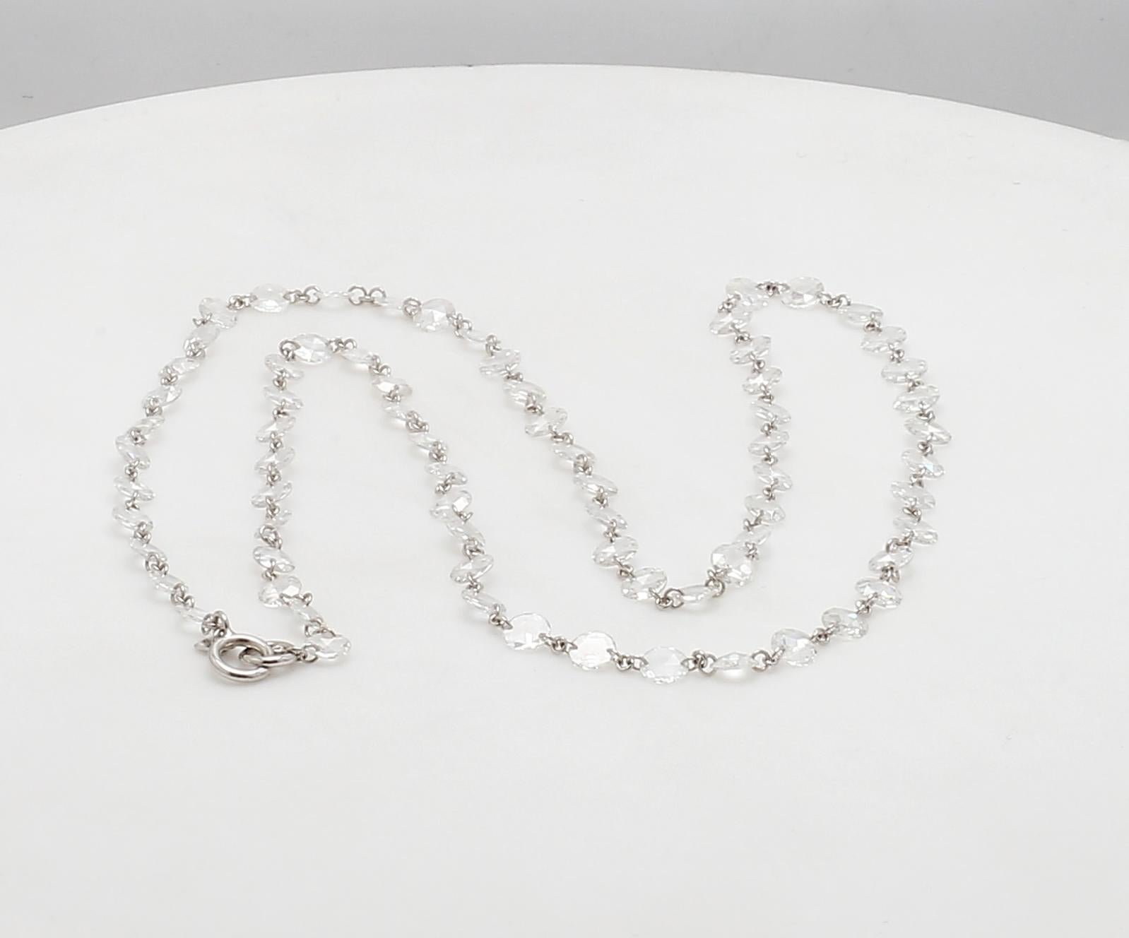 PANIM Diamond Rosecut 18k White Gold Choker Necklace For Sale 1