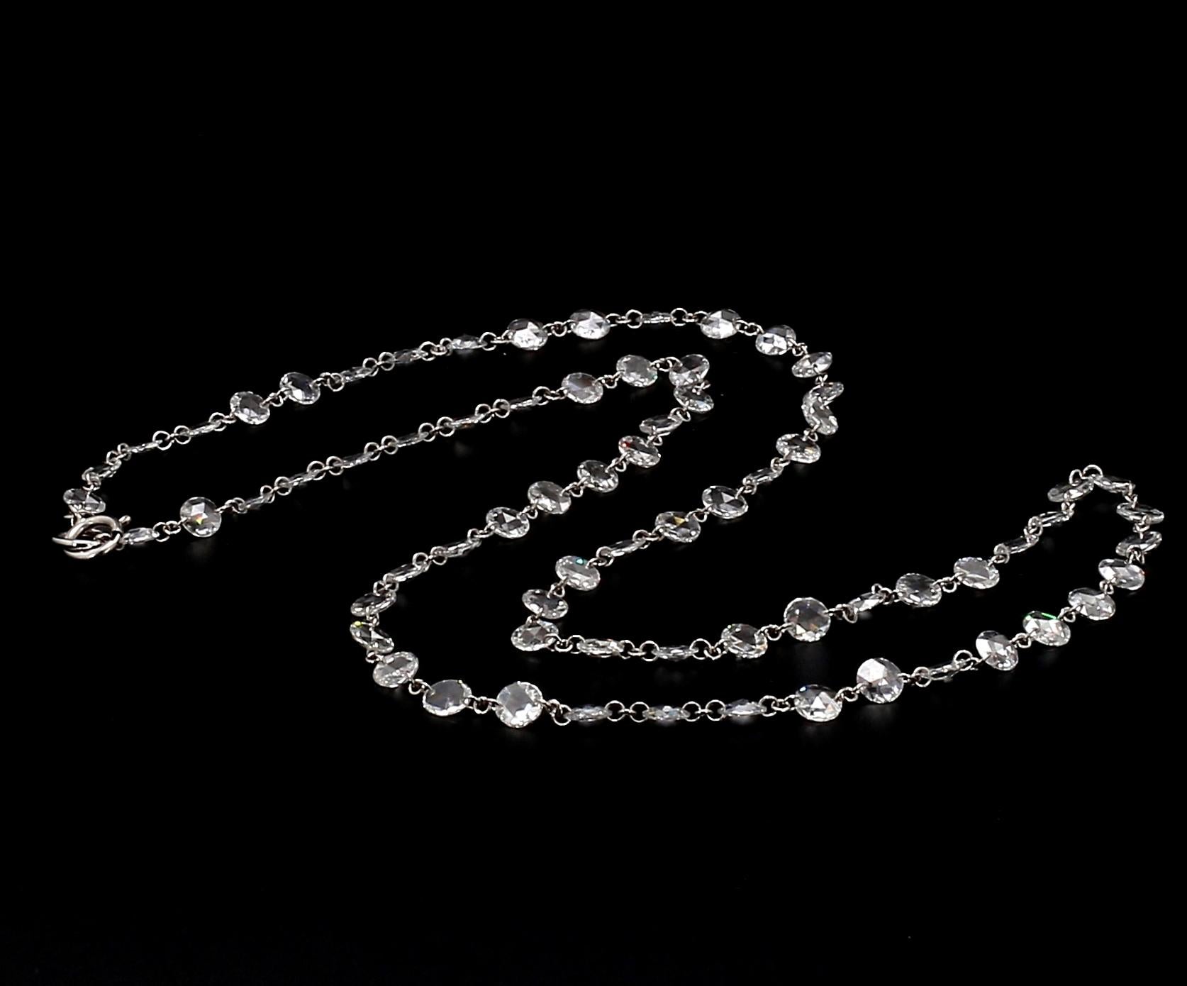 PANIM Diamond Rosecut 18k White Gold Choker Necklace For Sale 2
