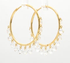 PANIM Orecchini a cerchio in oro giallo 18 carati con diamante Rosecut