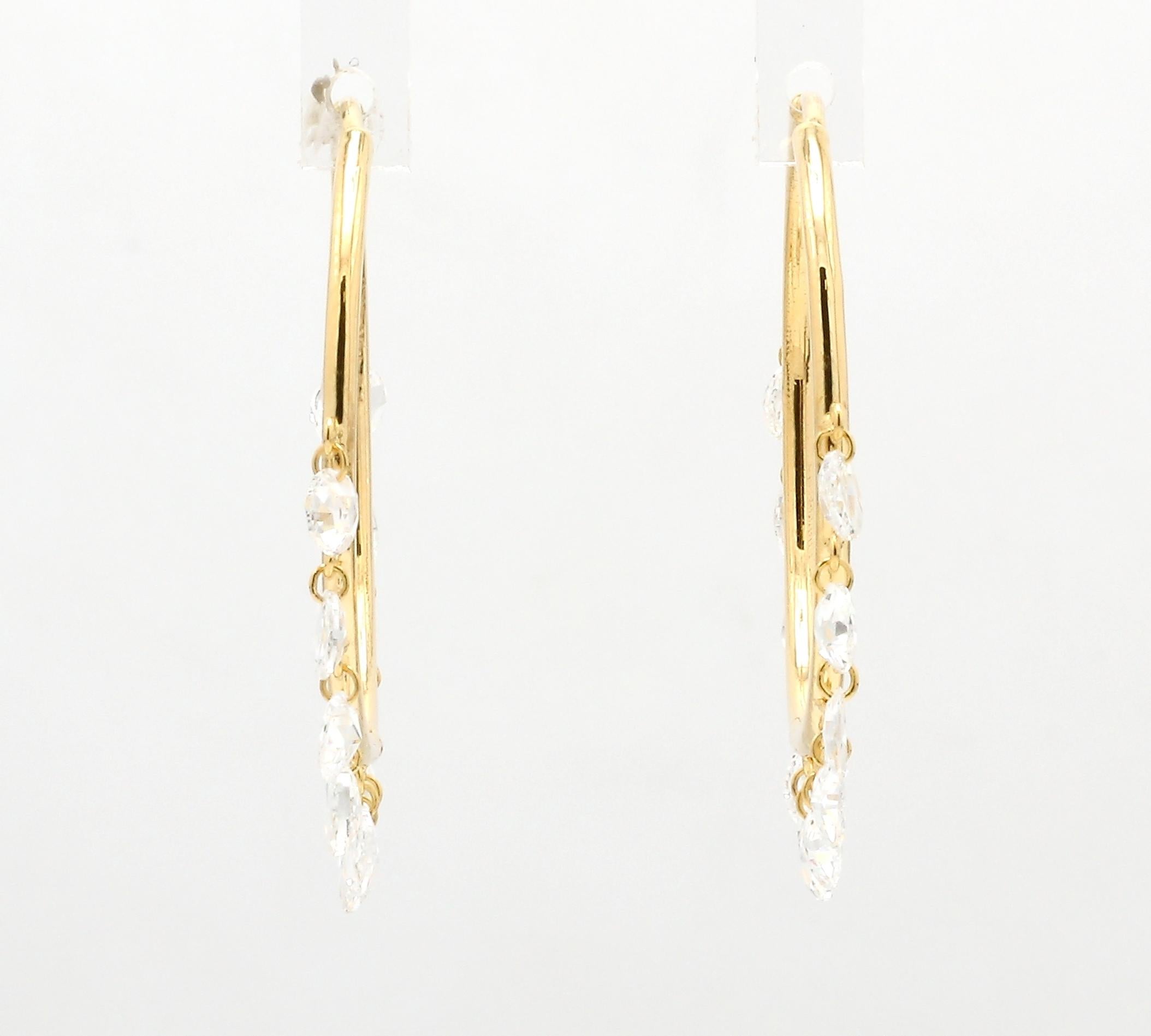 Moderne PANIM Boucles d'oreilles en or jaune 18 carats avec diamants taille rose en vente