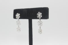 PANIM  Diamond Rosecut and Briolette 18k White Gold Floral Earrings