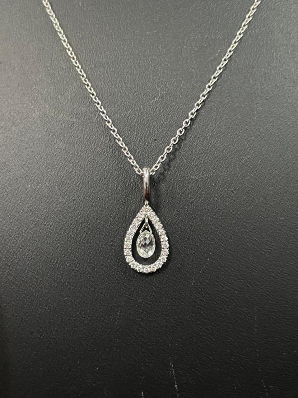 Collana PANIM Drop Dangling in oro bianco 18 carati in vendita 4