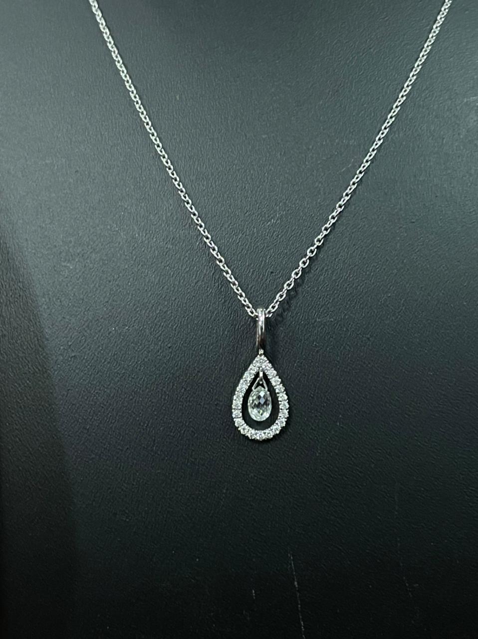 Collana PANIM Drop Dangling in oro bianco 18 carati in vendita 3
