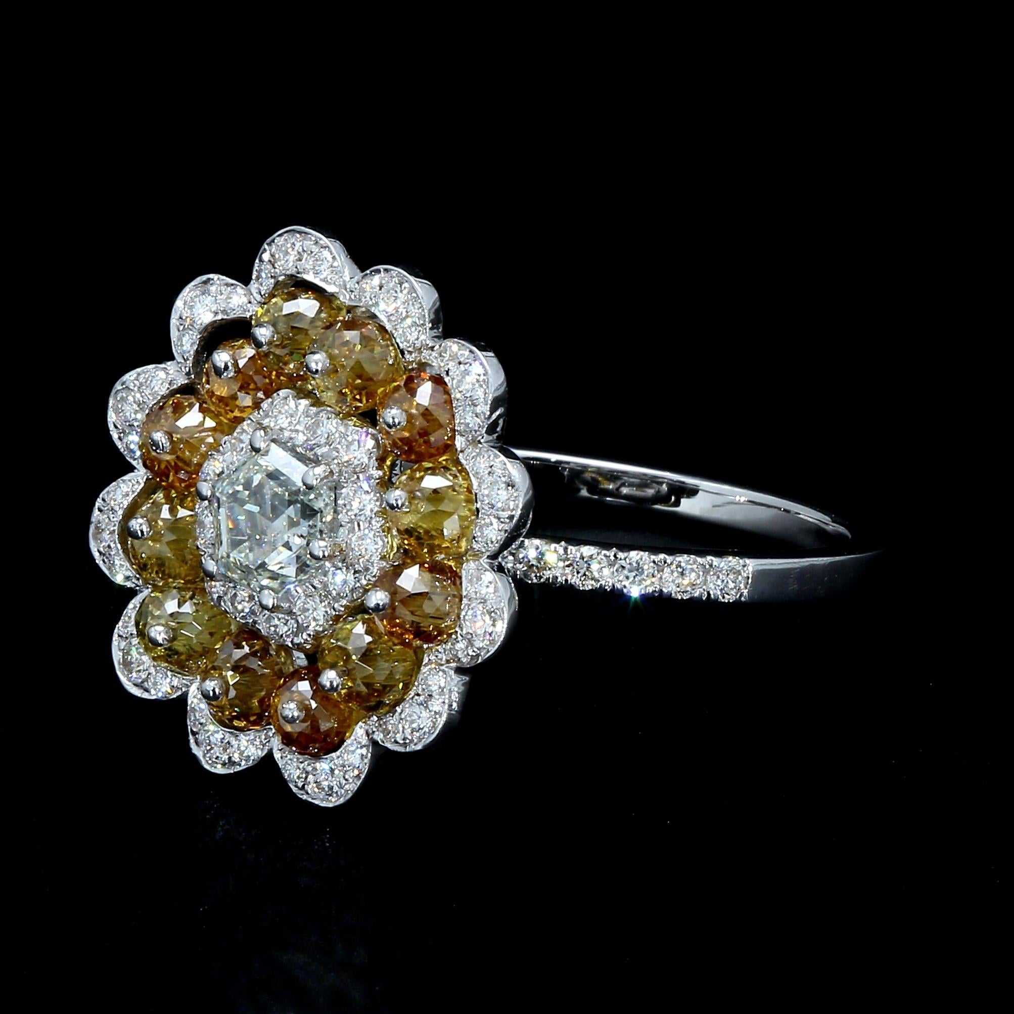 PANIM Fancy Perlen & Hexa Einzigartiger Ring in 18 Karat Weißgold (Moderne) im Angebot