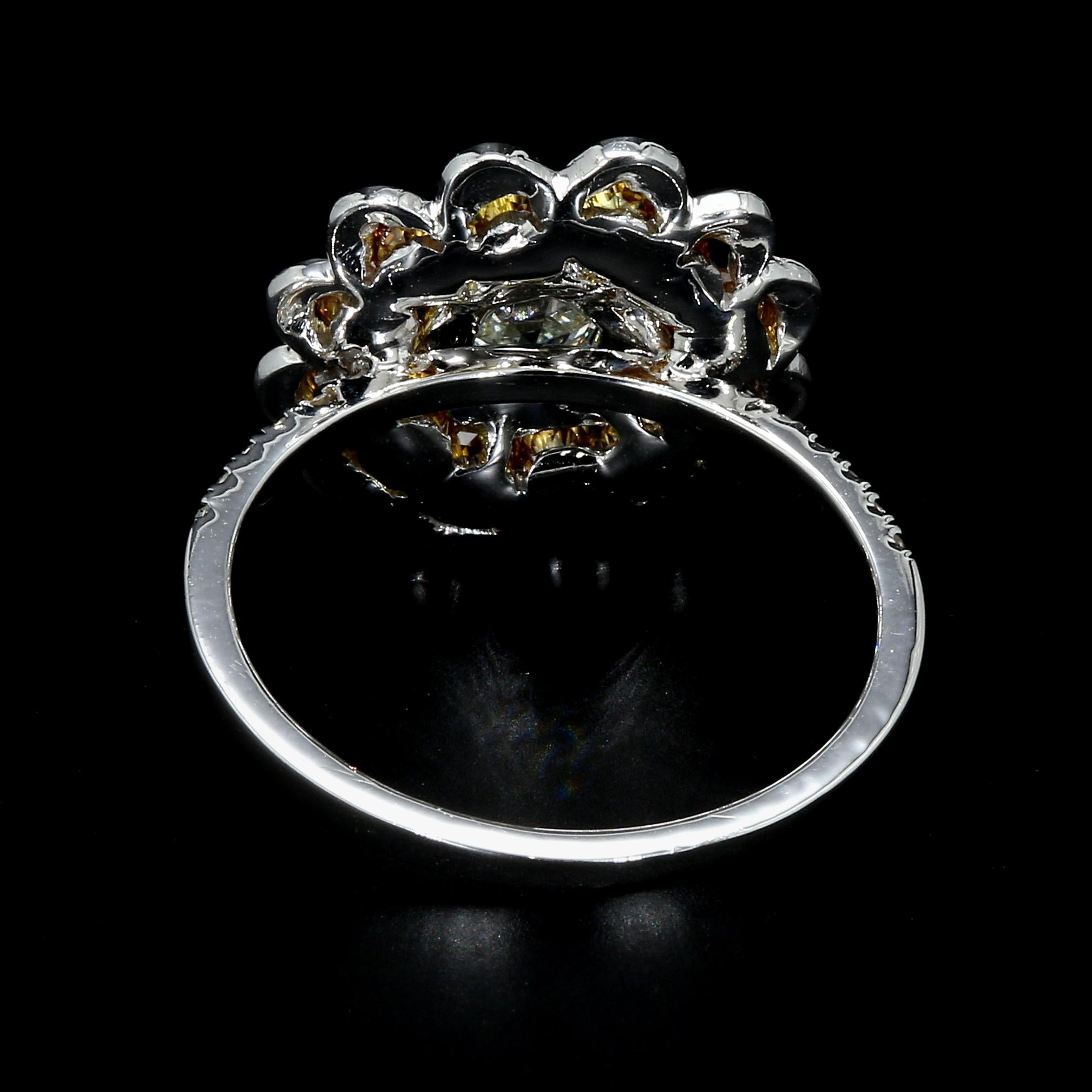 PANIM Fancy Perlen & Hexa Einzigartiger Ring in 18 Karat Weißgold Damen im Angebot