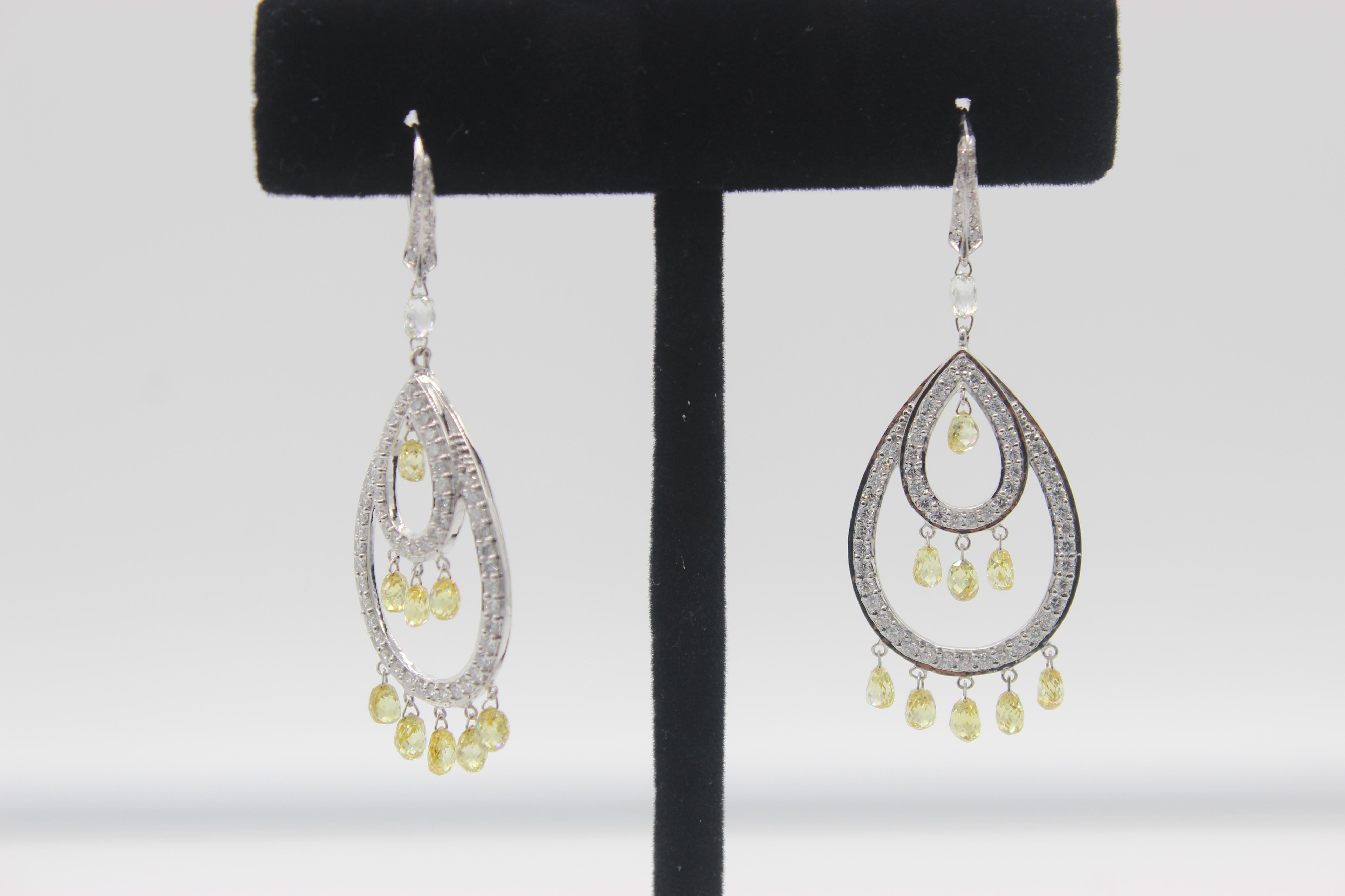 PANIM Fancy Briolettes Diamond  Dangler Earrings 18 Karat White Gold

These stunning fancy briolette dangler diamond earrings are One of a kind and handmade.

They are crafted in 18kt white gold, this pair of dangler earrings features a fancy