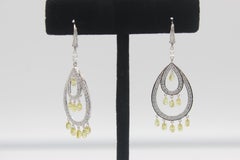 PANIM Fancy Briolettes Diamond Dangler Earrings 18 Karat White Gold