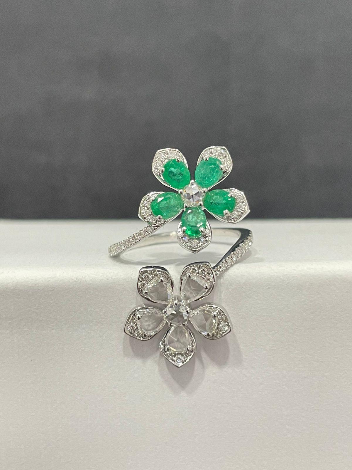 PANIM Floral Diamond Rosecut & Emrald Ring in 18 Karat White Gold

Inspired by Nature,
Set in 18K White Gold with Diamond Rosecuts Pears & Emerald

Colour FGH
Quality VS

Contact us on this platform to get more details