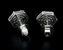 PANIM Hexagon Illusion Diamond Earrings in 18 Karat White Gold