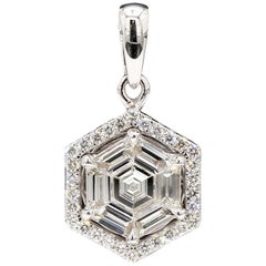 PANIM Ciondolo con diamante esagonale a illusione in oro bianco 18 carati