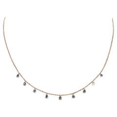 PANIM Mille Etoiles 9 Pear Diamond Rosecut 18K Rose Gold Necklace