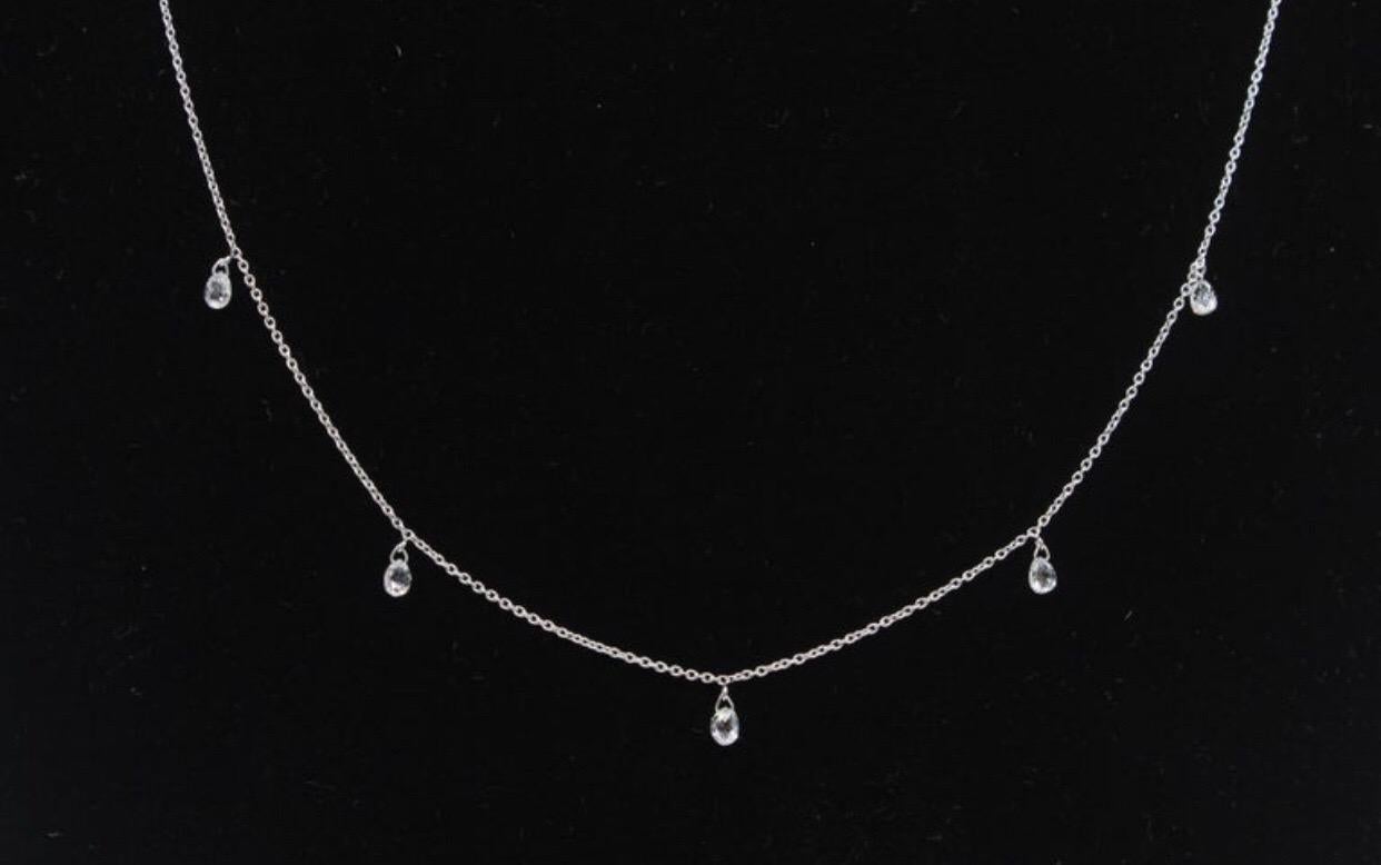 PANIM Mille Etoiles Necklace with 5 Dancing Briolettes Diamonds in 18Kwhite Gold 1