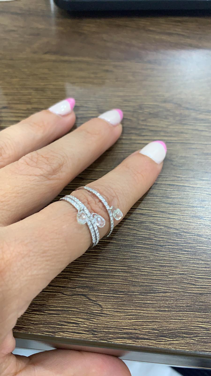 PANIM Mono Diamant-Ring mit baumelndem Diamanten aus 18 Karat Gold () 3