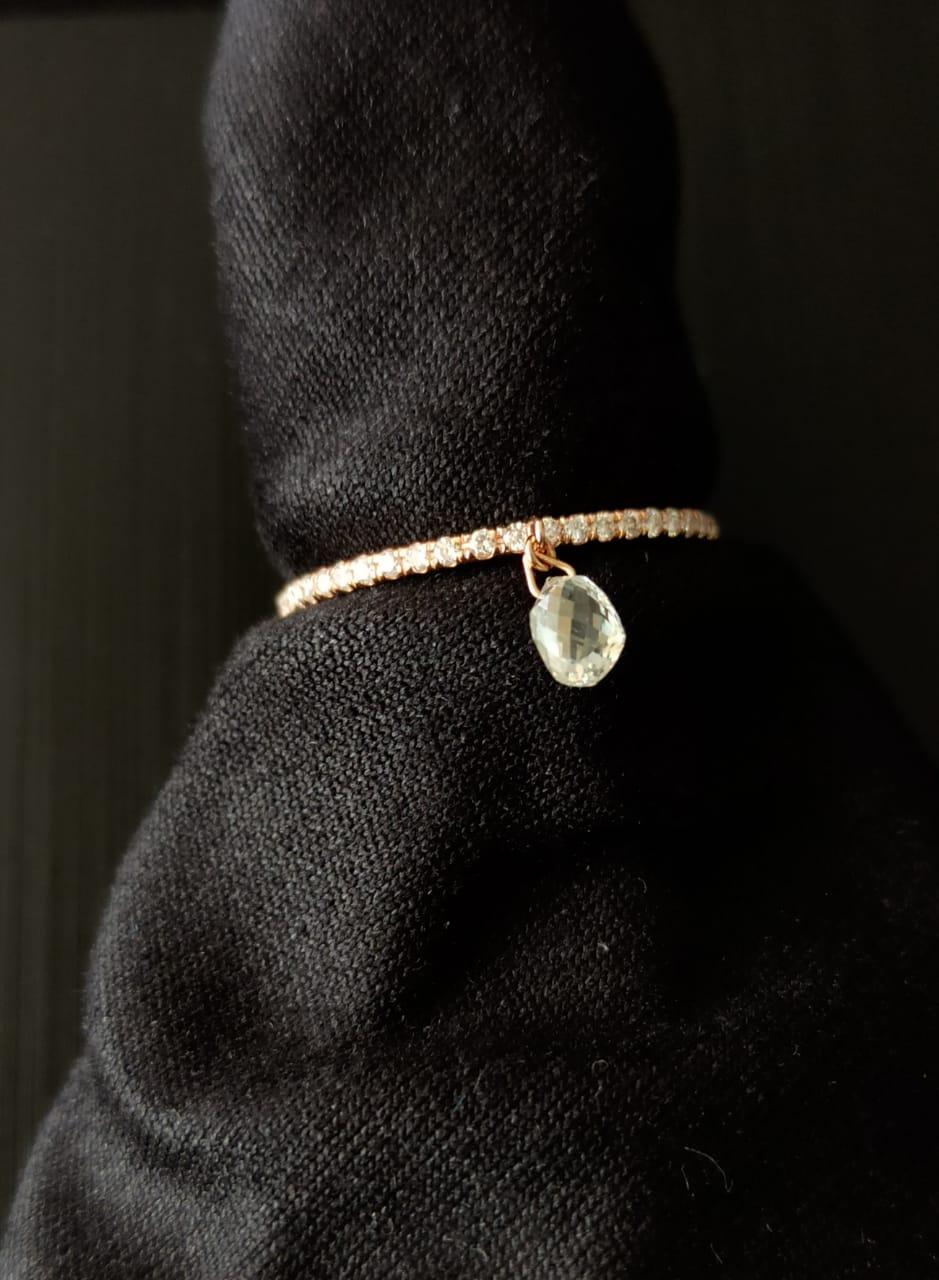 PANIM Mono Diamant-Ring mit baumelndem Diamanten aus 18 Karat Gold () 6