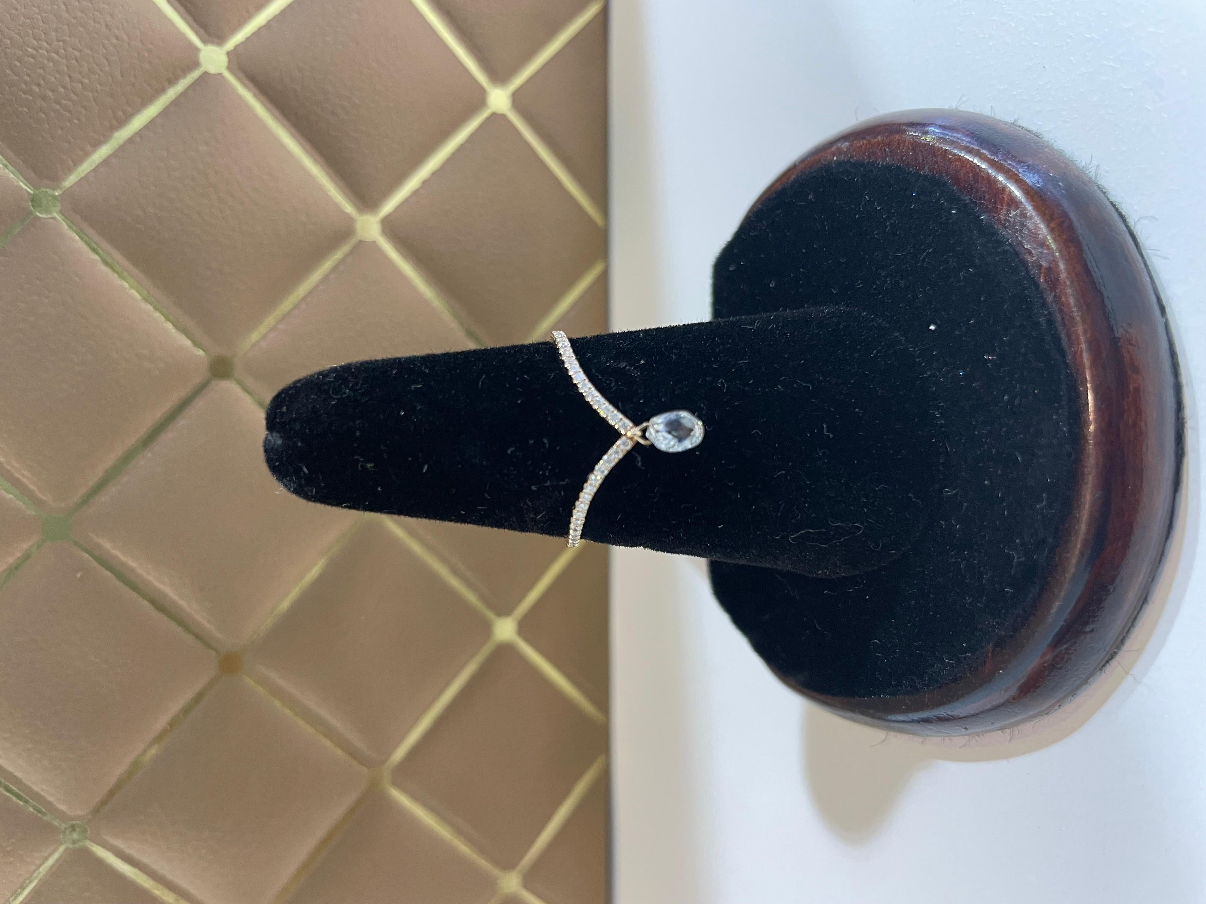 PANIM Anillo Colgante Mono Diamante Briolette Oro 18 Kilates en venta 3