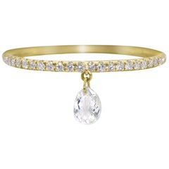 PANIM Mono Diamant-Ring mit baumelndem Diamanten aus 18 Karat Gold