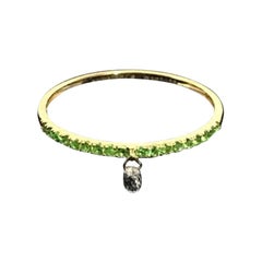 PANIM Mono Diamond Briolette & Emerald 18K Yellow Gold Dangling Ring