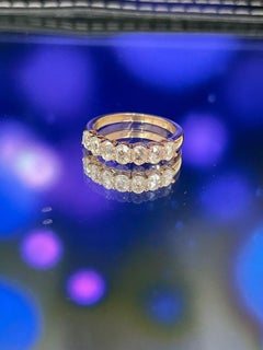 PANIM Oval Rosecut Diamond Band Ring in 18 Karat White Gold / Rose Gold
