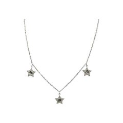 Louis Vuitton Star Diamond 18k White Gold V Dangle Pendant Necklace, Rare!  For Sale at 1stDibs