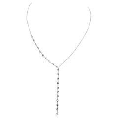 Collier pendentif « Lariat » PANIM avec pendentif en forme de rose, en or blanc 18 carats