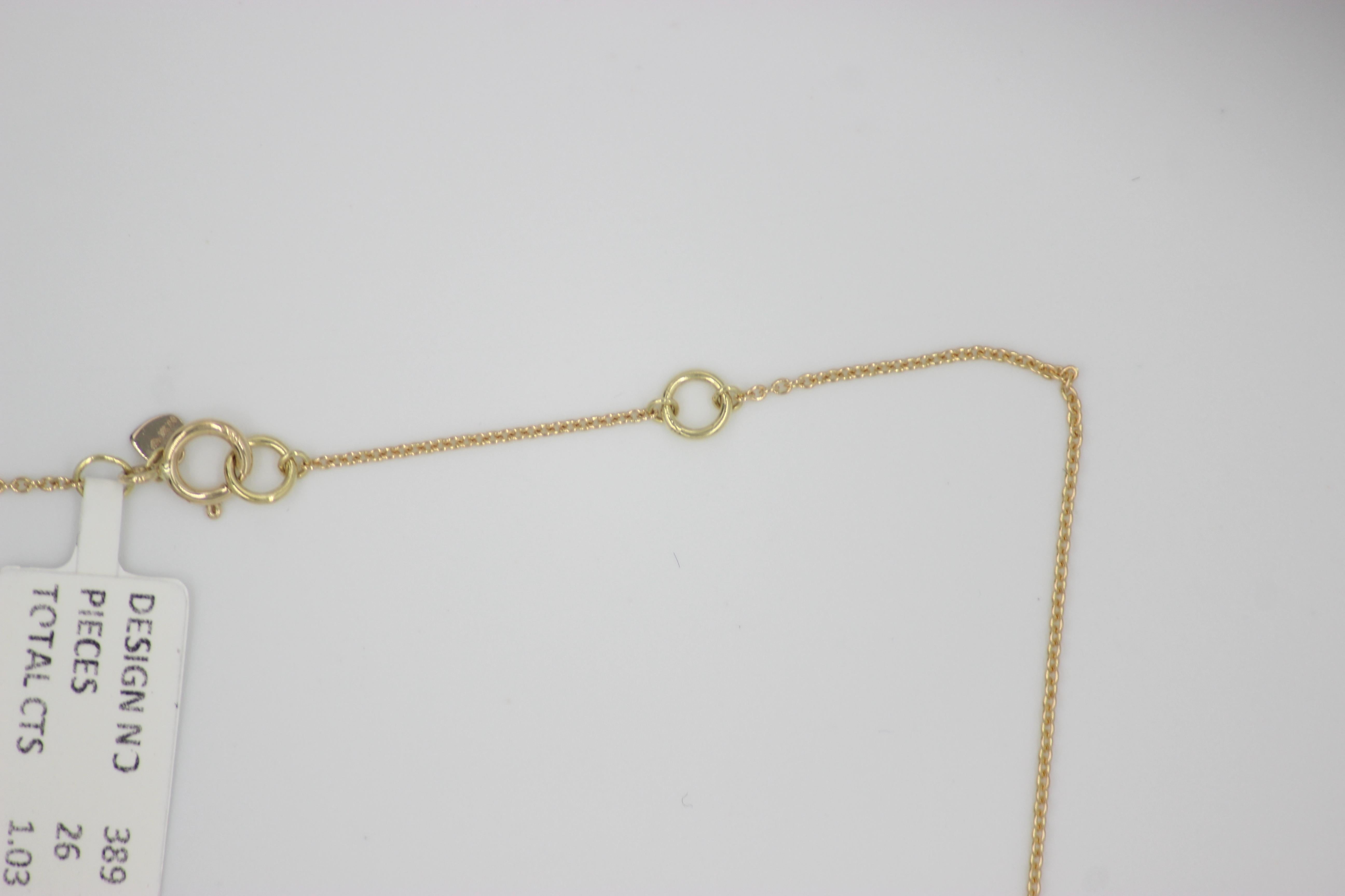 Briolette Cut PANIM Rose Gold Briolette Diamond Pendant Necklace For Sale