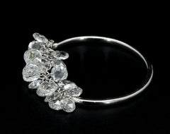 PANIM Rosecut Diamond Fringe Dangling Ring in 18 Karat White Gold