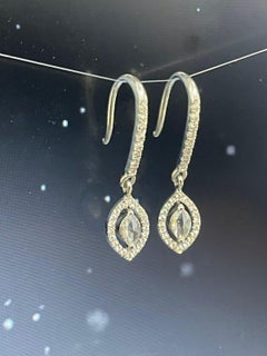 Orecchini a goccia a forma di pera con taglio rosa PANIM in oro bianco 18 carati