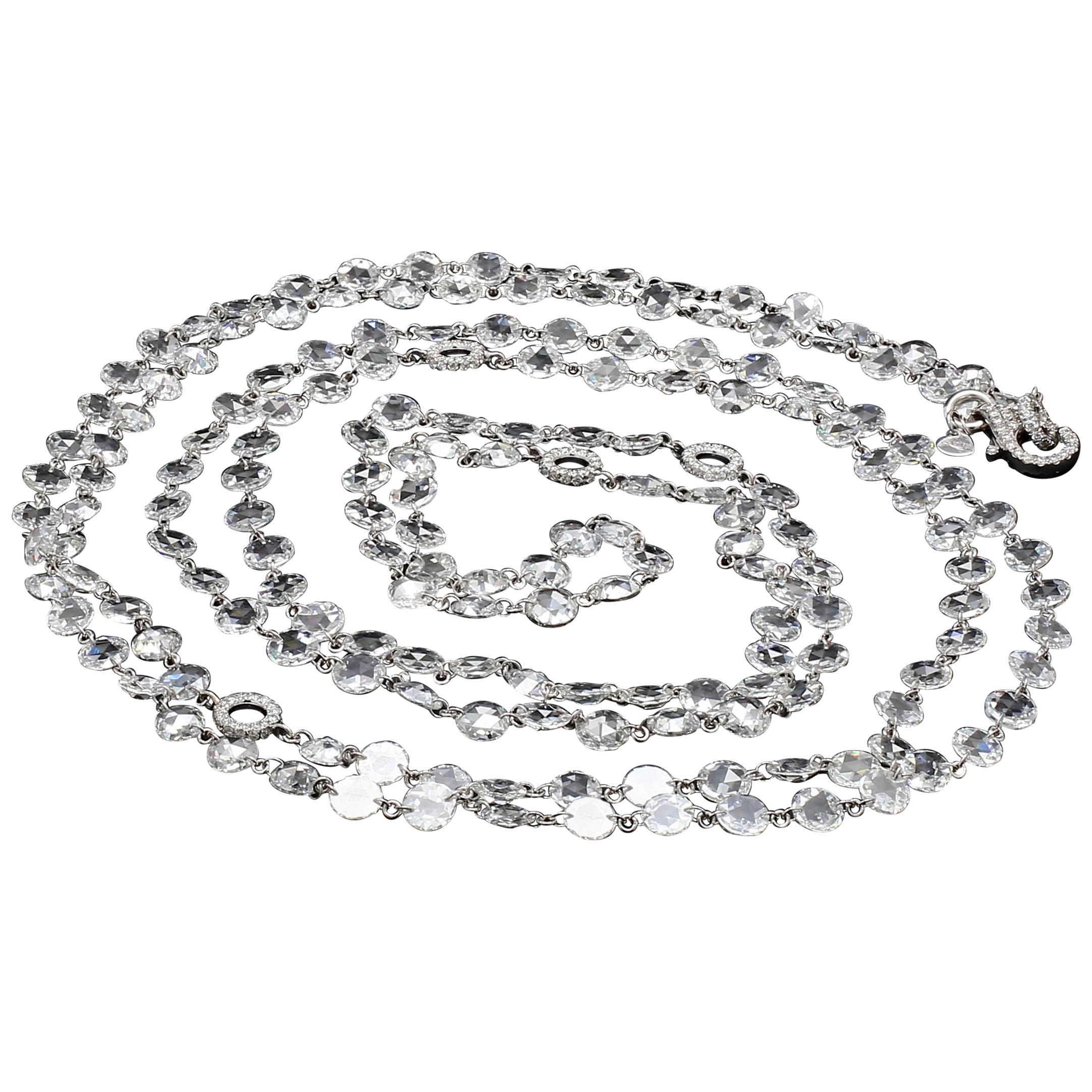 PANIM Wei Briolette Diamant Kette Gliederhalskette 14 64 Karat In 18
