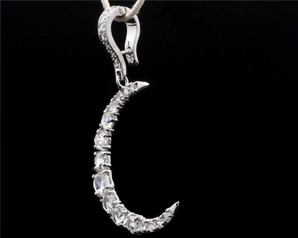 PANIM Rosecut Diamond Moon Fashion Chain Drop Pendant  in 18 Karat Gold 

A chic and elegant 16