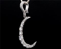 PANIM Rosecut Diamond Moon Fashion Chain Drop Pendant in 18 Karat Gold