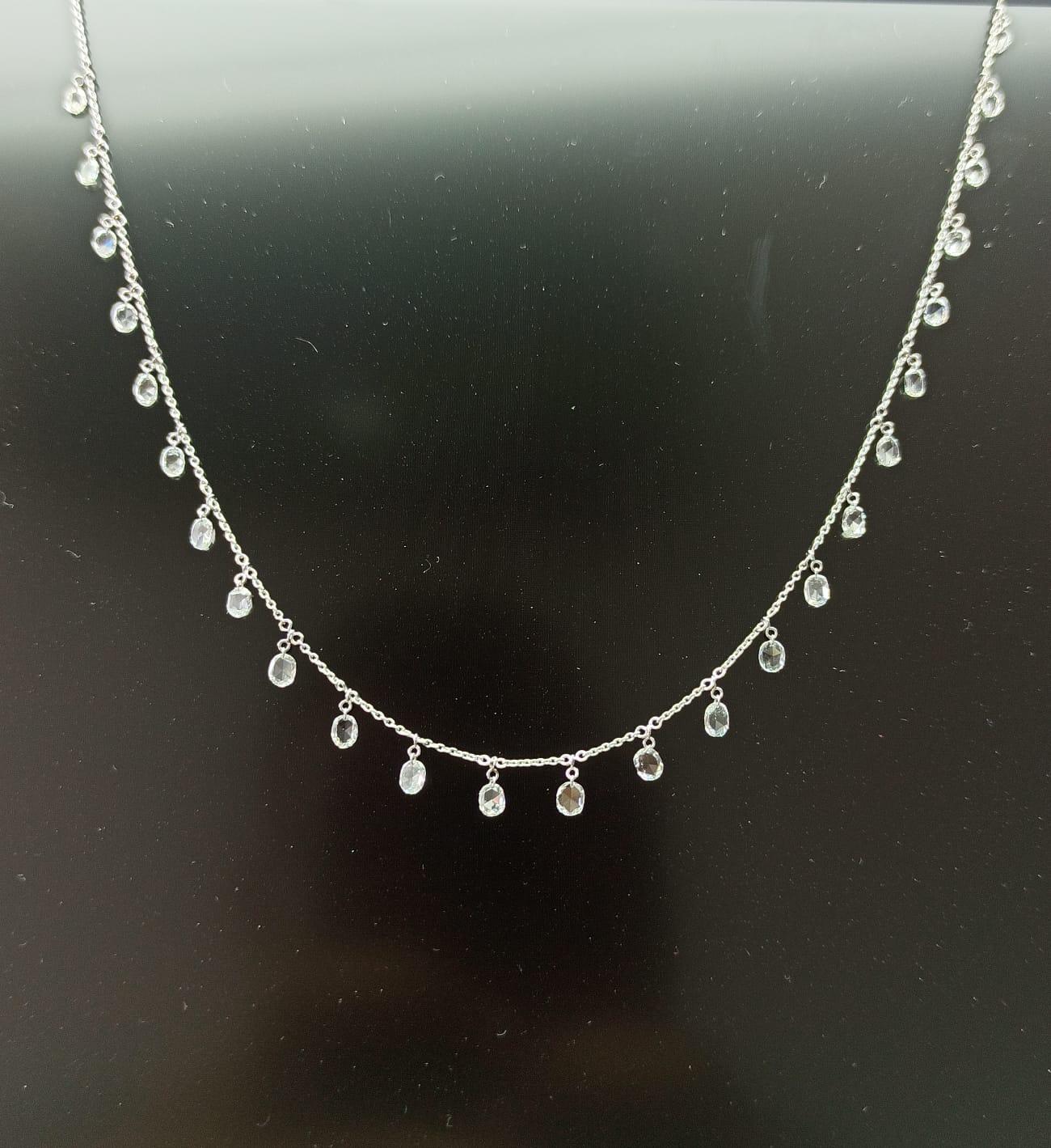 Modern PANIM Rosecut Oval Diamond Circles Necklace in 18 Karat Gold For Sale