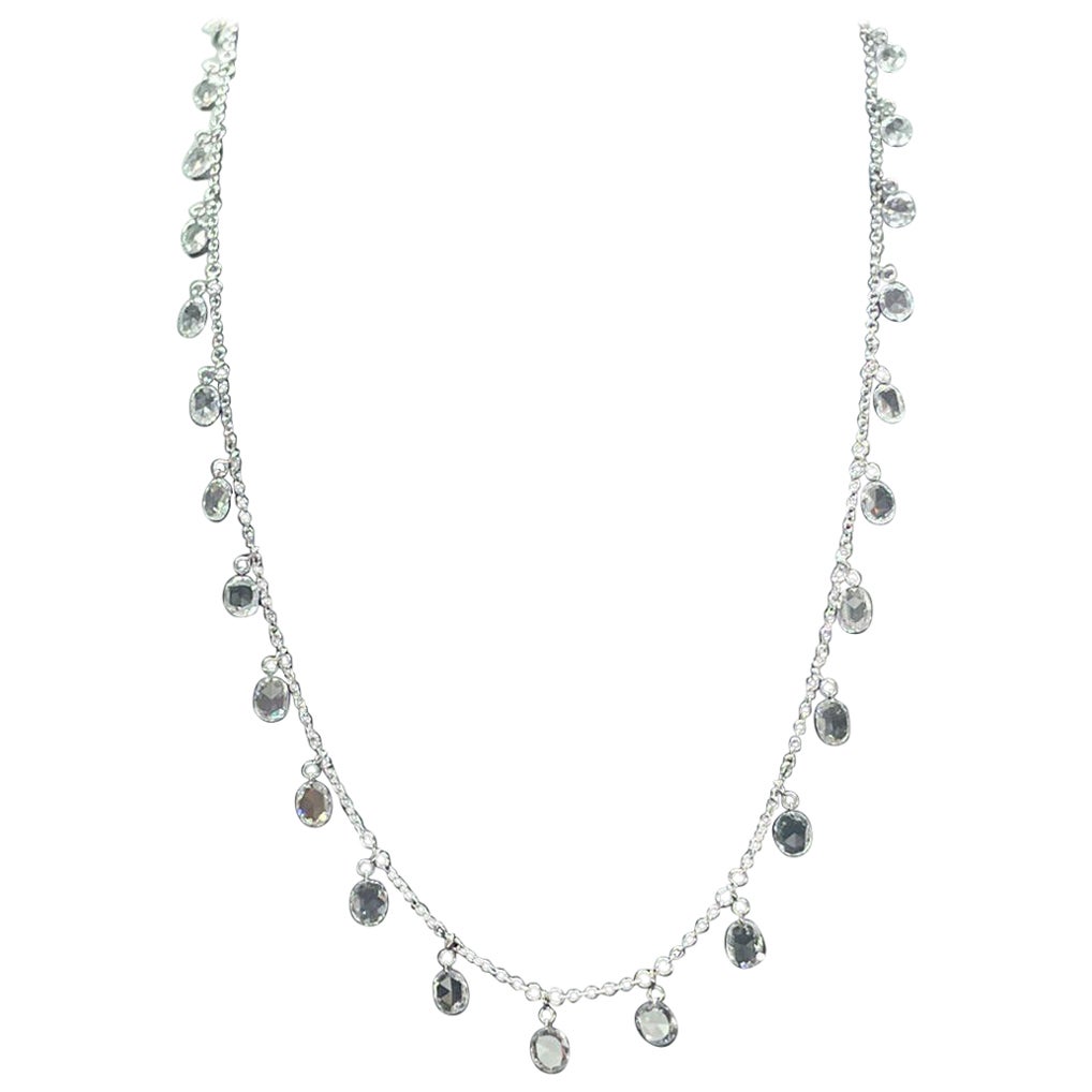 Collana PANIM Rosecut con cerchi ovali di diamanti in oro 18 carati