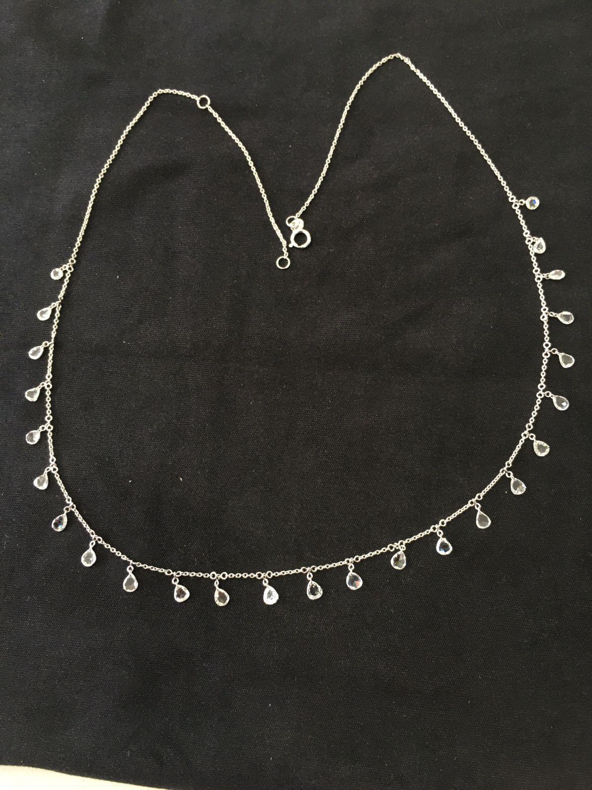 Modern PANIM Rosecut Pear Diamond Circles Necklace in 18 Karat Gold For Sale