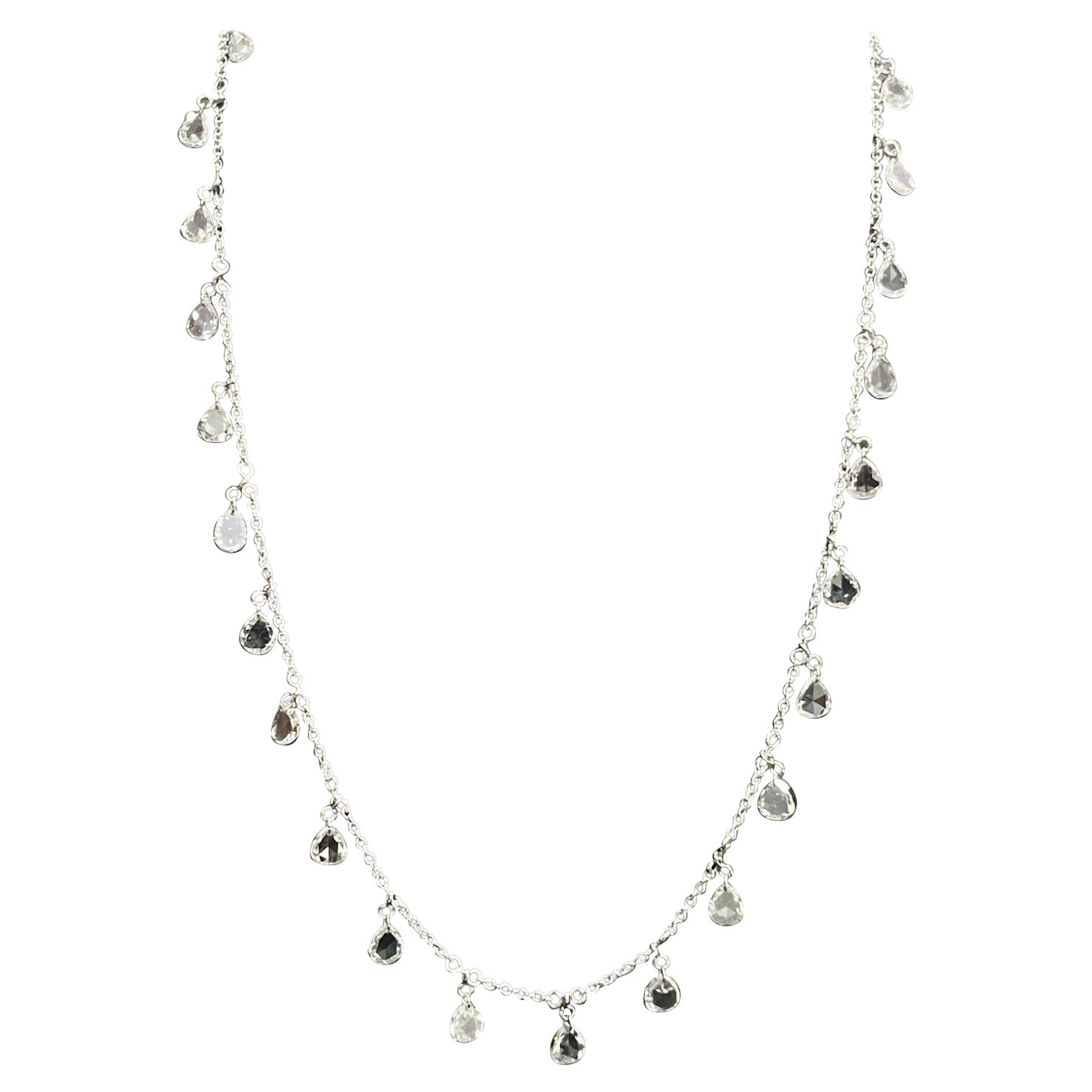PANIM Collier à cercles en or 18 carats avec diamants taille poire et diamants taille rose