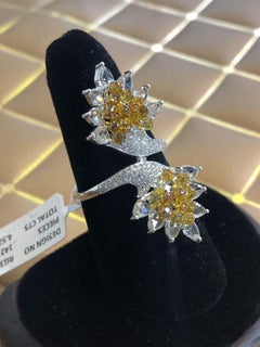 PANIM Rosecut Pear & Fancy Brio Diamond Jasmin Style Ring in 18 Karat White Gold