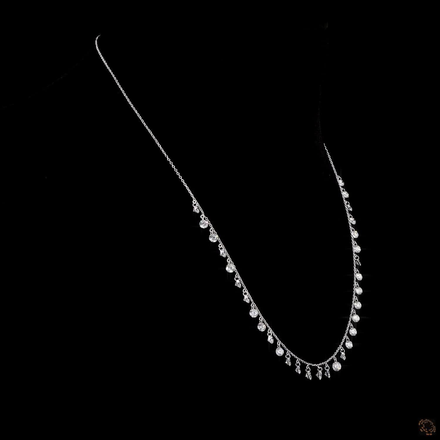 PANIM 4.17cts Round Dangling Necklace in 18Karat White Gold

The nine pierced diamonds of this necklace flow down the gold chain to which they are attached, starting at the nape of the neck and going down the neck.

Also available in 18K white, rose