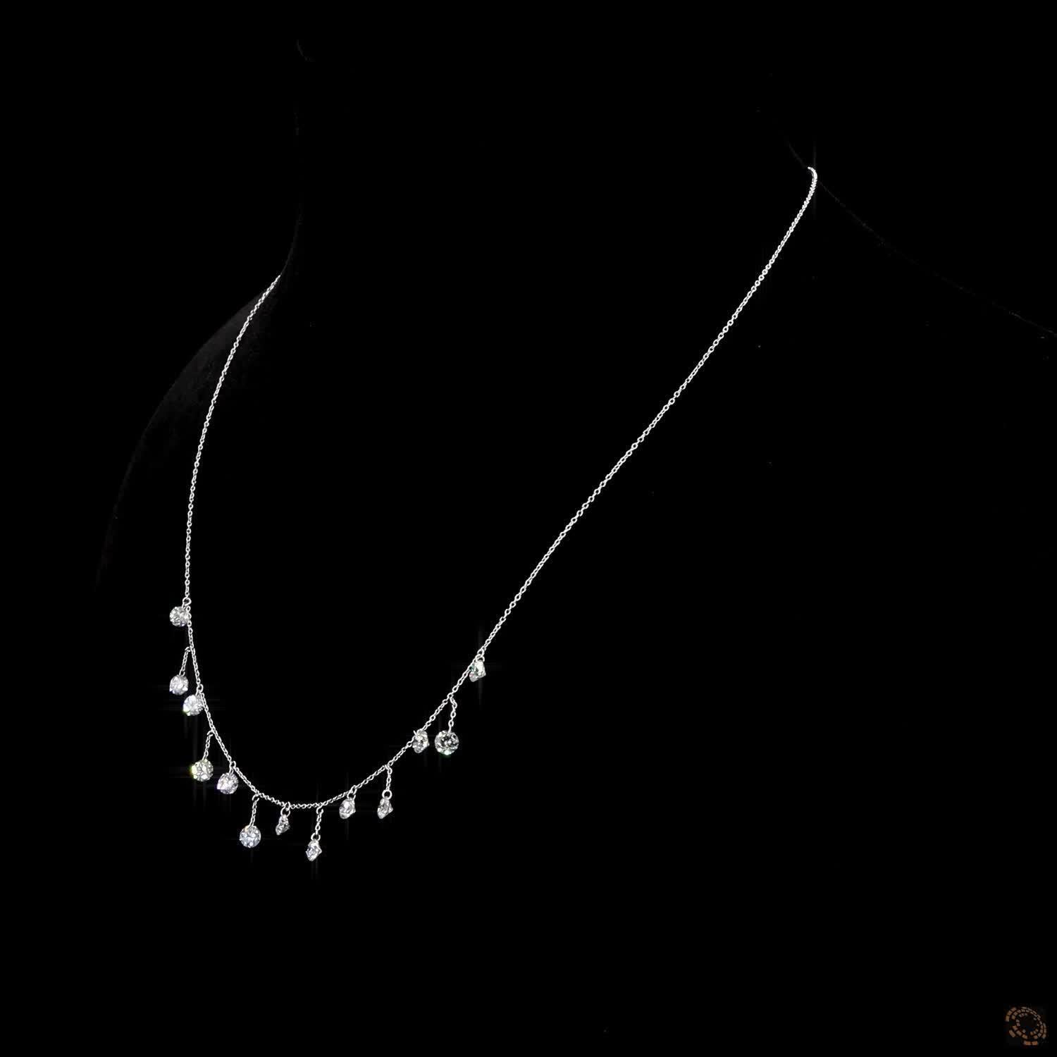 Brilliant Cut PANIM Round Dangling Necklace in 18K White Gold For Sale