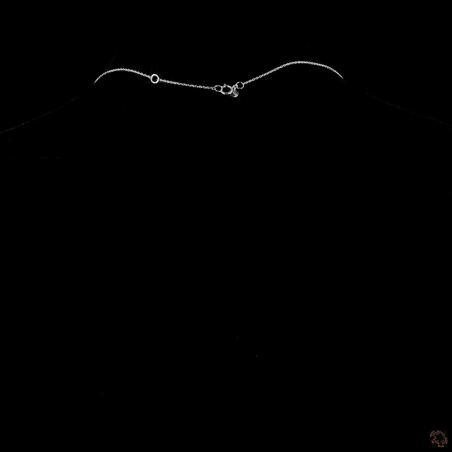 Women's PANIM Round Dangling Necklace in 18K White Gold For Sale